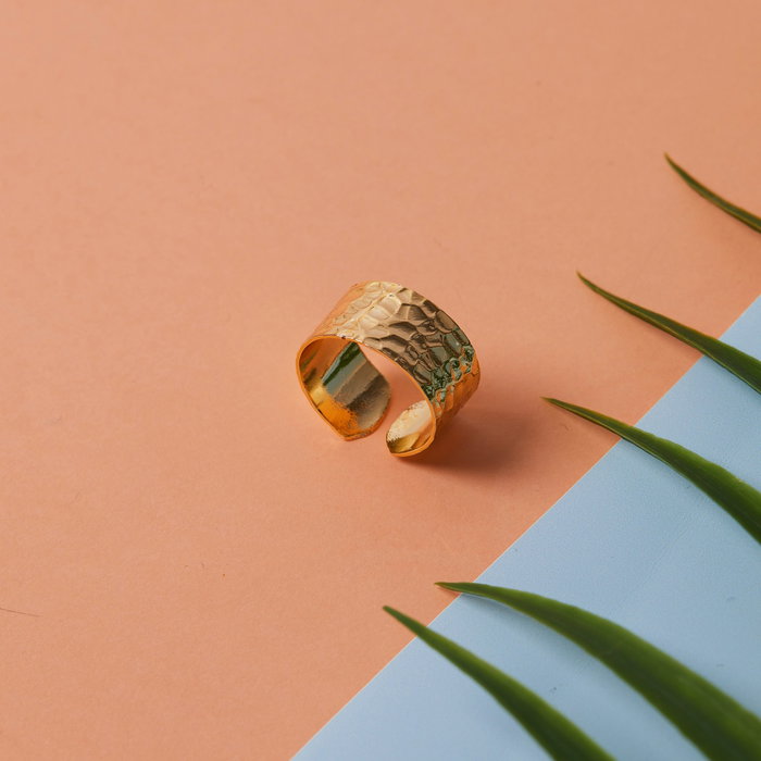 Heliophilia Silver Anillo de Metal Dorado ELKYP38032